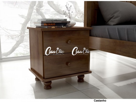 Mesa de Cabeceira Criado Mudo 02 Gavetas Onix 8002